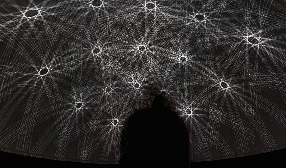 full dome projection with blurry proband in front